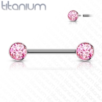 Piercing Titan Stein rosa 12mm