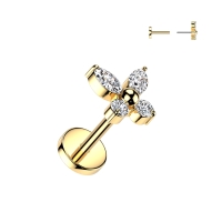 Piercing Schmetterling Push in 0,8x6 Gold