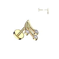 Piercing Sternschnuppe Push in 0,8x6 Gold