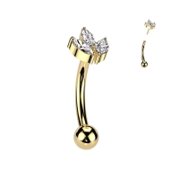 Piercing gebogen Titan Marquise Gold