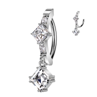 Piercingsteine ​​mit Diamanten in der Mitte und Anhänger