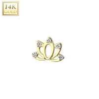 14kt Piercing-Top Lotusblume