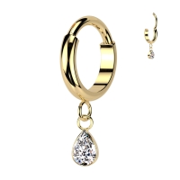 Titanohrringe mit 2 mm Goldanhänger