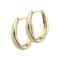 Ohrringe ovaler Ring breit gold