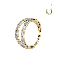 Piercing Titan Clicker Doppelreihe Steine ​​0,8x6 Gold