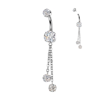 Bauchnabelpiercing Doppelkette mit Anhänger