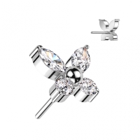 Piercing Schmetterling mit Schmucksteinen zum Einstecken