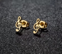 Goldene Ohrstecker mit Musiknoten