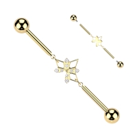Industrial Piercing Kette Rautenform gold