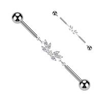 Industrial Piercing Kette Marquise Flügel