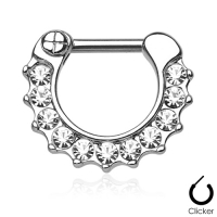 Piercing Clicker 11 Steine ​​weiß