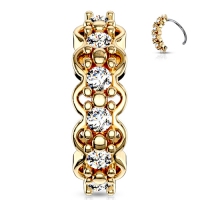 Piercing-gefütterter Creolenring Filigran goldfarben