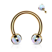 Piercing Hufeisen Set Opal Gold 1,2x8