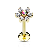 Piercing Blume gold 6 mm