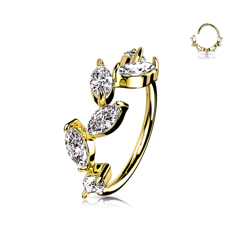 Buigbare ring 6 Marquise CZ Vine Buigbare ring 6 Marquise CZ Vine