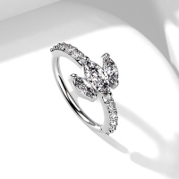 Biegbarer Ring Triple Marquise CZ Top 0,8X8