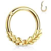 Piercing Lorbeerblätter goldfarben 1,2 x 8 mm