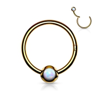 Piercing Opal Clicker 1,2x8 vergoldet