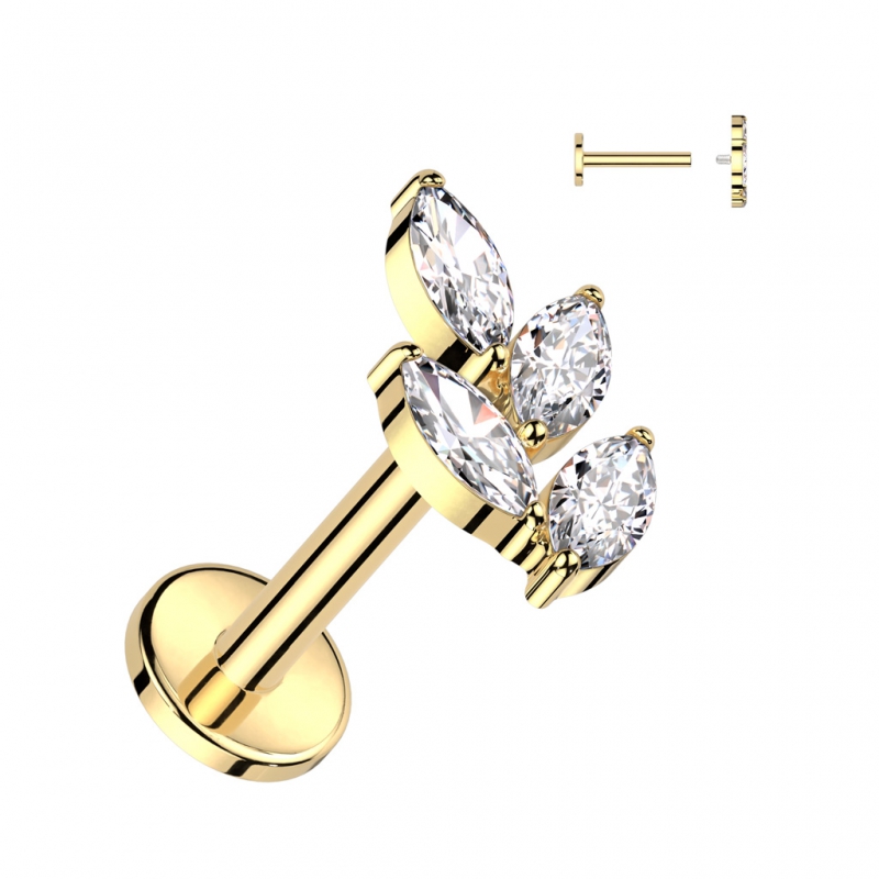 Piercing titanium blaadje marquise Piercing titanium blaadje marquise