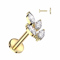 Piercing Blatt Marquise 1,2x6 Gold