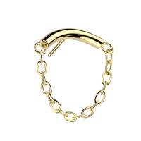 Piercing Push In Kette glatt 1,2x8 gold