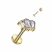 Titan 3top Baguette 1,2x8 mm vergoldet