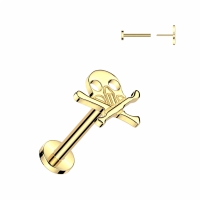 Piercing Titan Totenkopf Top gold