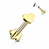 Piercing Push in Herz Gold