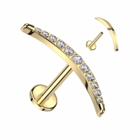 Piercing längerer Mond 1,2x6 goldfarben