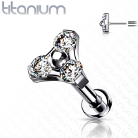 Piercing Push in dreifachem CZ Cluster weiß 1,2x8