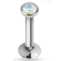 Flat Top Opal Labret Weiß 10 mm