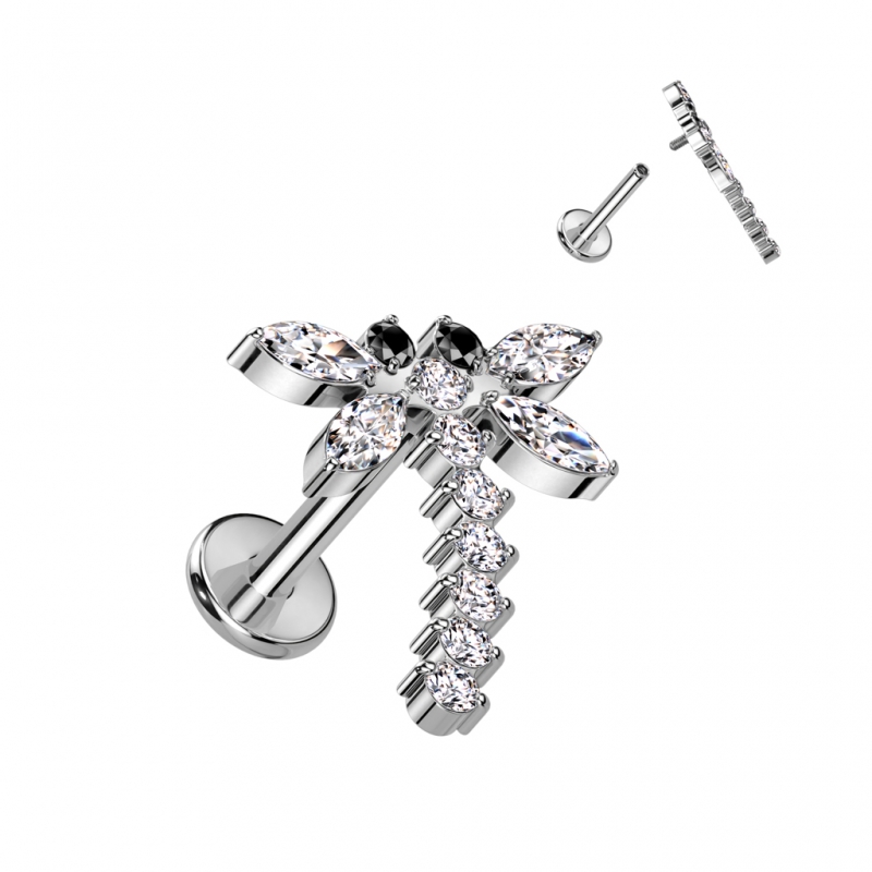 Piercing titanium Dragonfly intern schroefdraad Piercing titanium Dragonfly intern schroefdraad