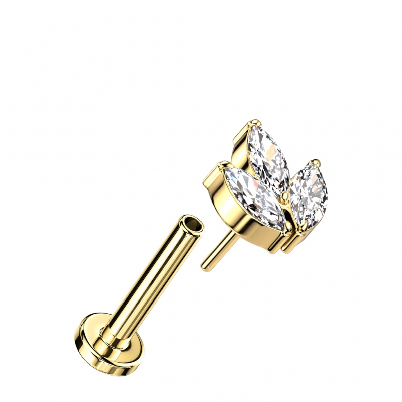 Piercing titanium 3 Marquise push in Piercing titanium 3 Marquise push in