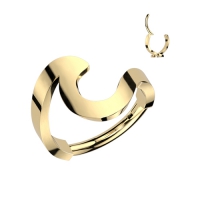 Piercing PVD Clicker Swish Wave 1,2x8 vergoldet