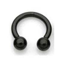 Piercing horseshoe zwart mat