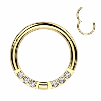 Piercing Clicker Stein vorne Größe 8mm gold