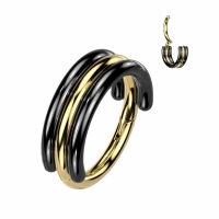 Piercingring Gold mit Schwarz