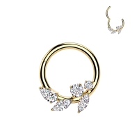 Piercing Weinblatt 8mm gold