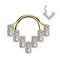 Titanpiercing 7 Fächer gold glänzend