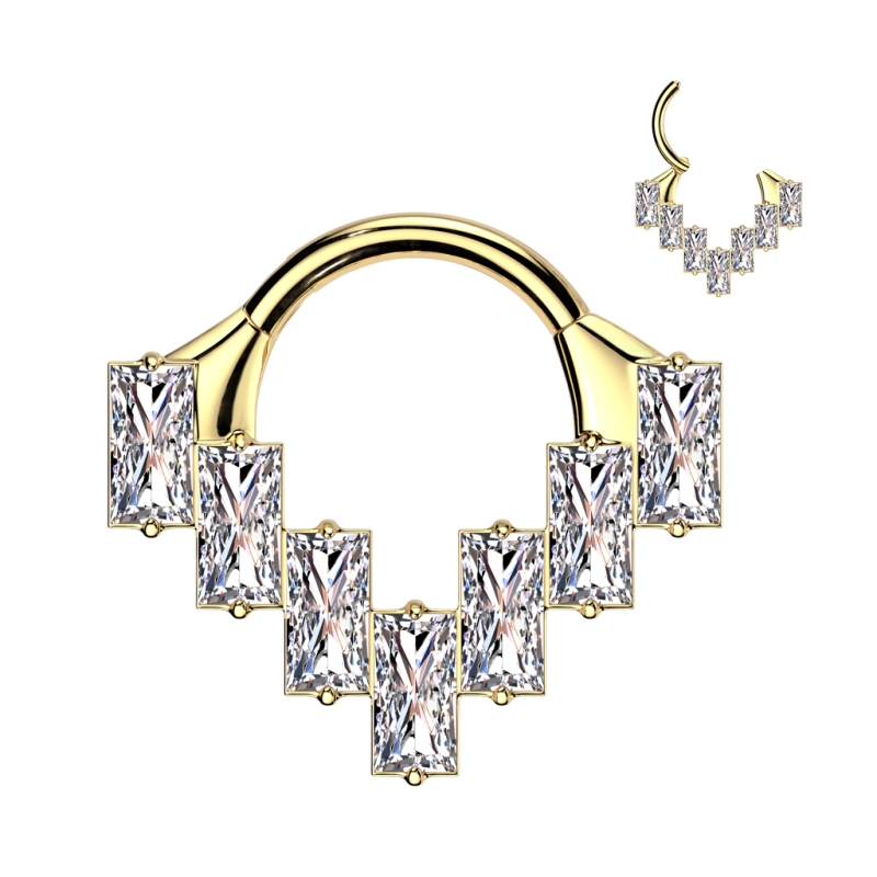 Piercing titanium 7 fan glimmend Piercing titanium 7 fan glimmend