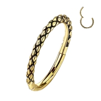 Hochwertiger Clicker Oxidierte Eidechsenhaut 1,2x8 vergoldet