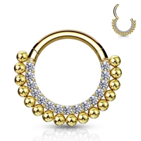 Piercing hochwertige Edelsteine ​​und Kugeln 8 mm vergoldet