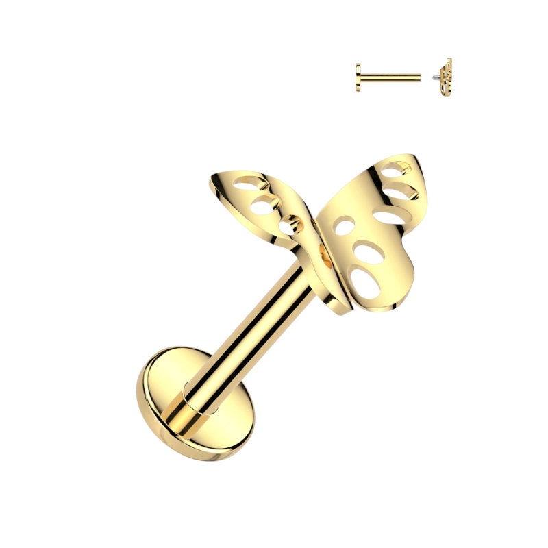 Piercing titanium vlinder 3D top Piercing titanium vlinder 3D top