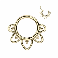 Piercing Clicker Filigran elegant Titan 10 mm vergoldet