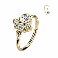 Biegbarer Ring Cluster Stein 0,8X8 vergoldet