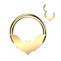 Piercing Fledermaus Clicker Ring 1,2x8 Gold