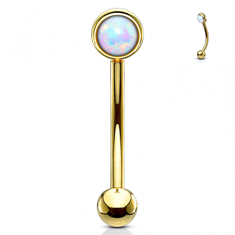 Piercing curved opal top Piercing curved opal top