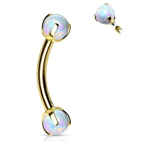 Piercing Kralle Opal goldfarben