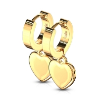 Ohrringe mit hängenden Herzen, vergoldet