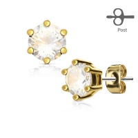 Ohrringe mit dickem Stein in Weißgoldfarbe